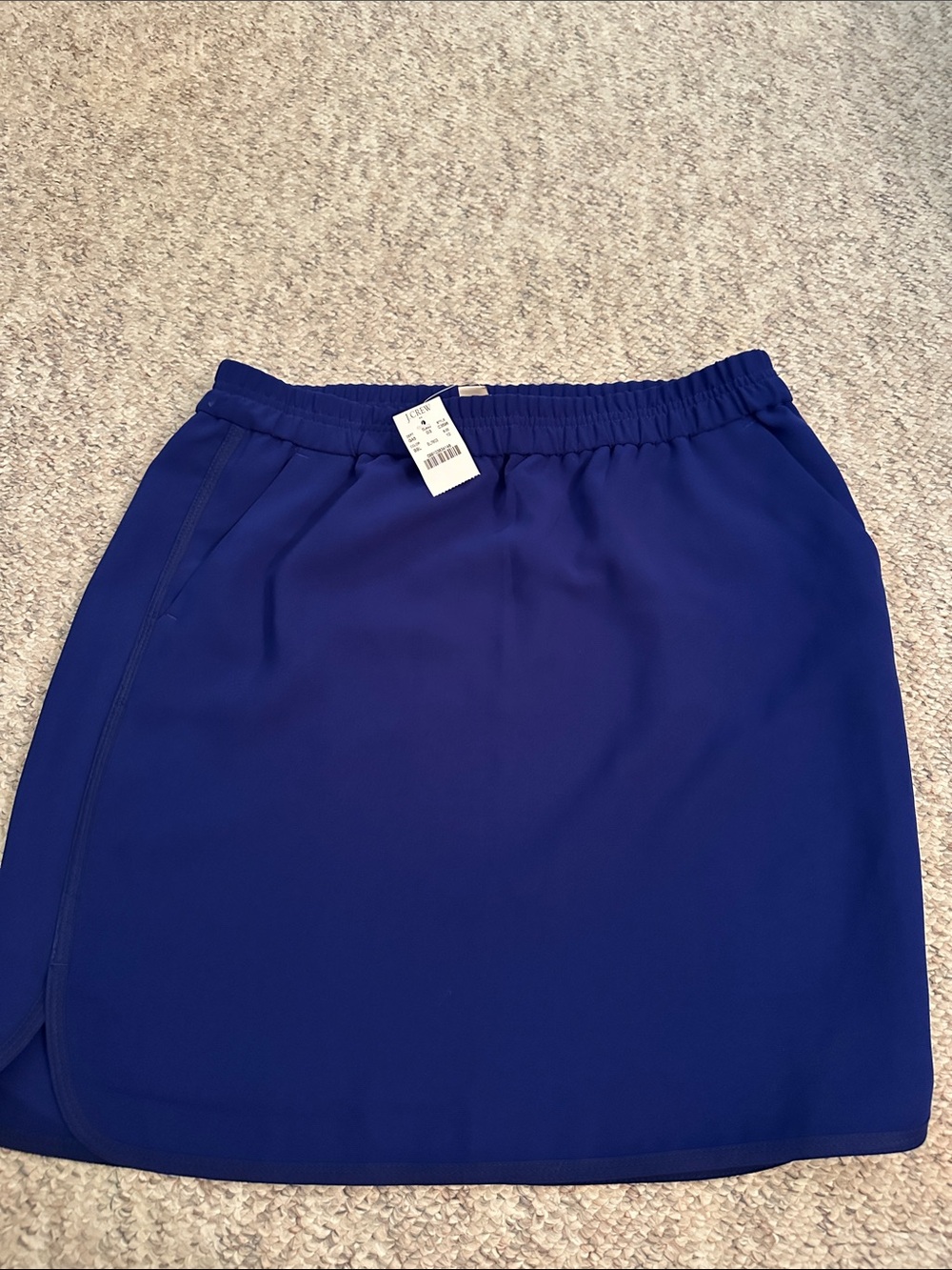 J. Crew NWT Cobalt Royal Blue Elastic Waist Skirt with pockets